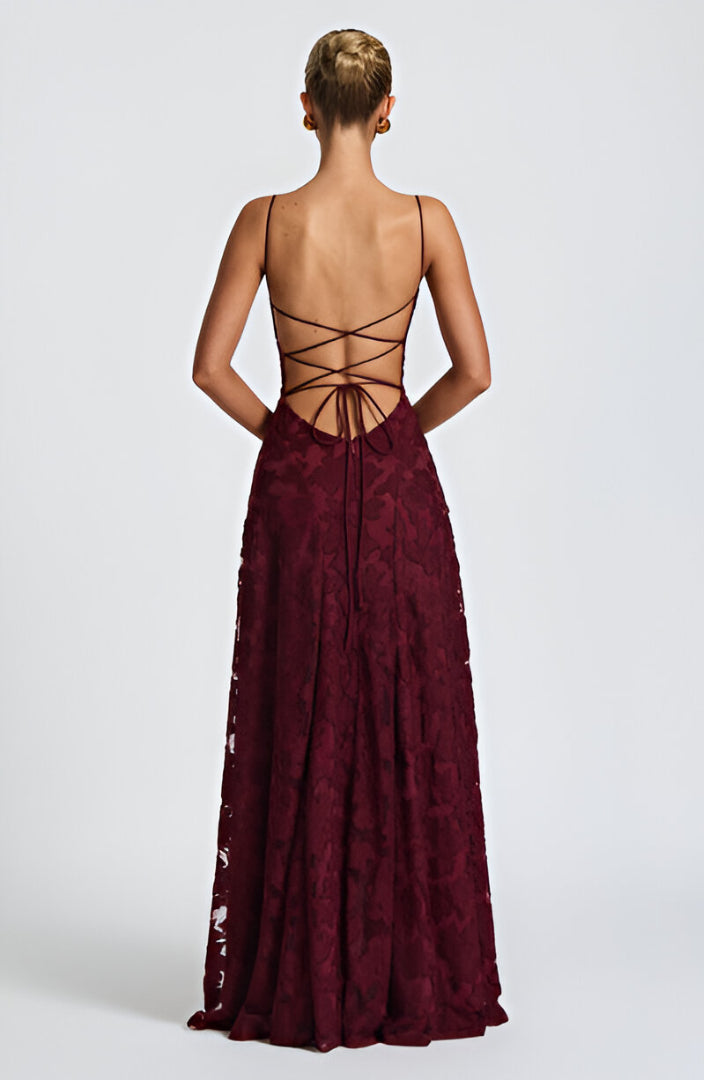 Valentine | Robe maxi à corset en dentelle