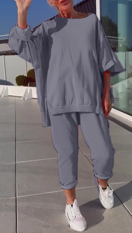 Sabine | Tenue détente avec pull et pantalon raccourci