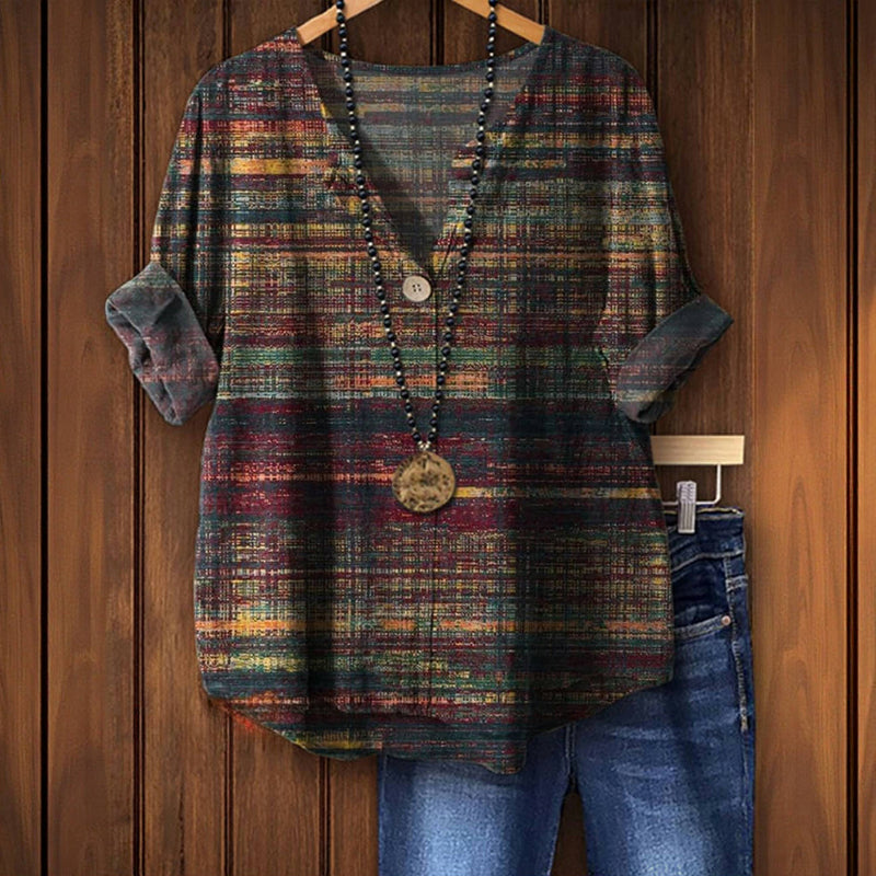 Gisele | Tunique Décontractée à Carreaux à l’Esprit Rétro