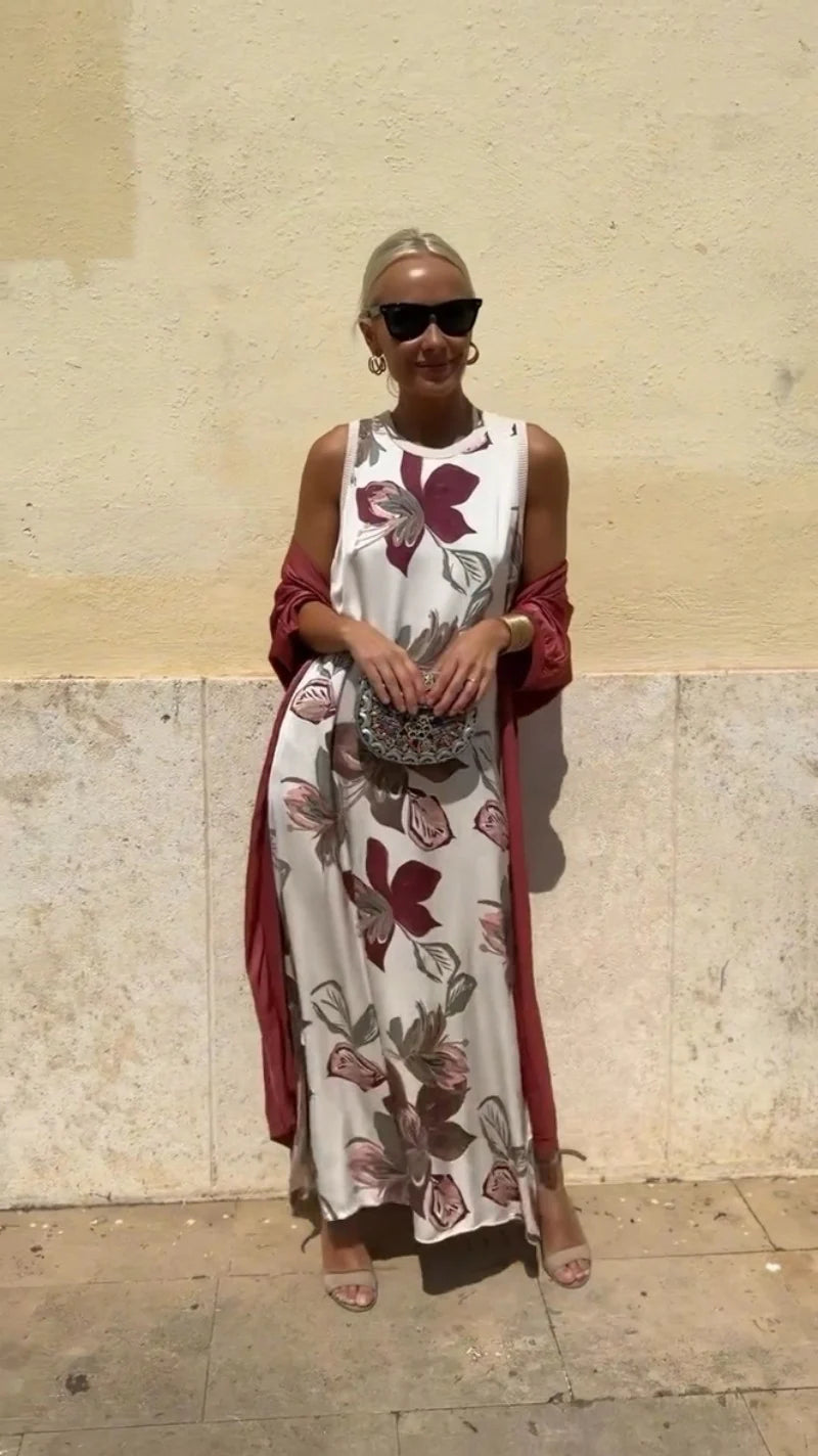 Gaëlle | Robe maxi avec châle assorti