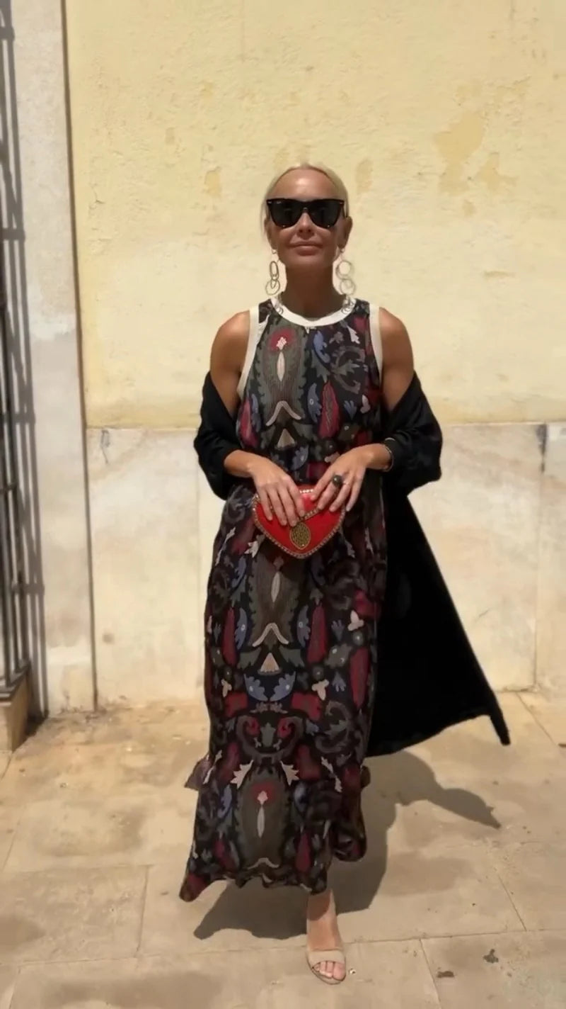 Gaëlle | Robe maxi avec châle assorti