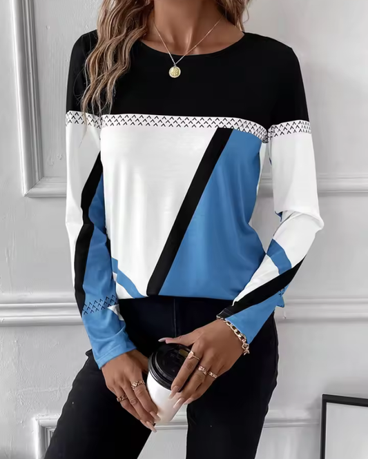 Lydie | Haut à manches longues au motif géométrique