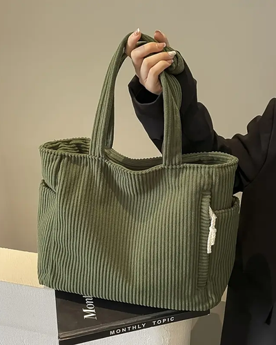 Noélie | Sac cabas côtelé à cordon tendance