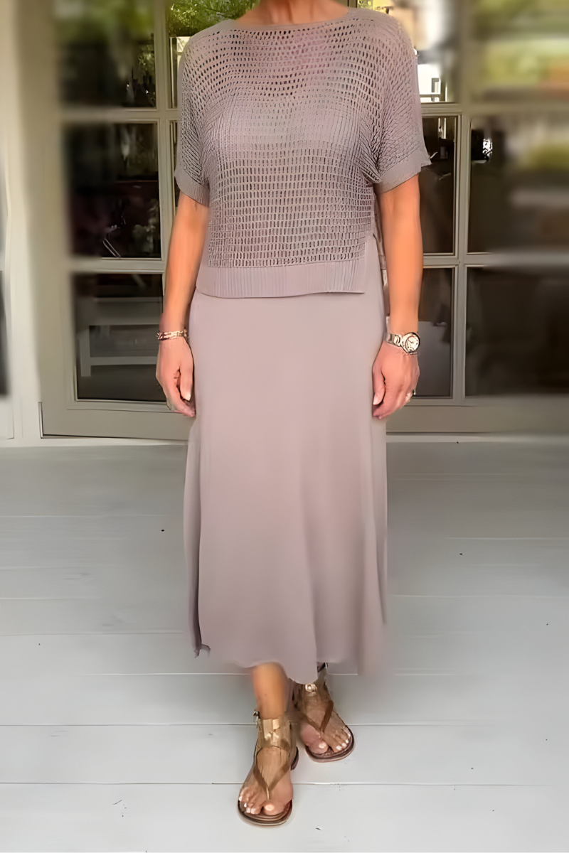 Blandine | Robe d’été maille & jupe fluide