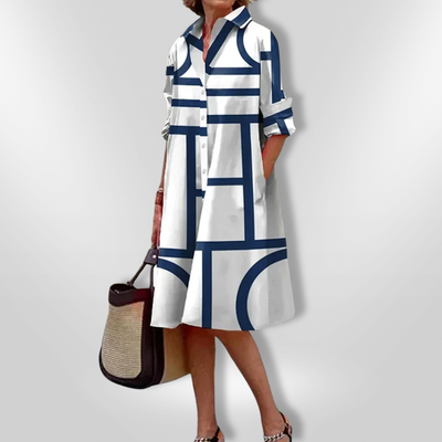 Séverine | Robe chemise fluide imprimé chic