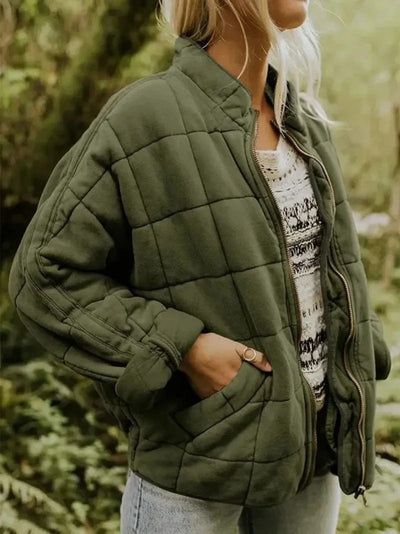 Éléonore | Veste Bomber Matelassée à Col Montant
