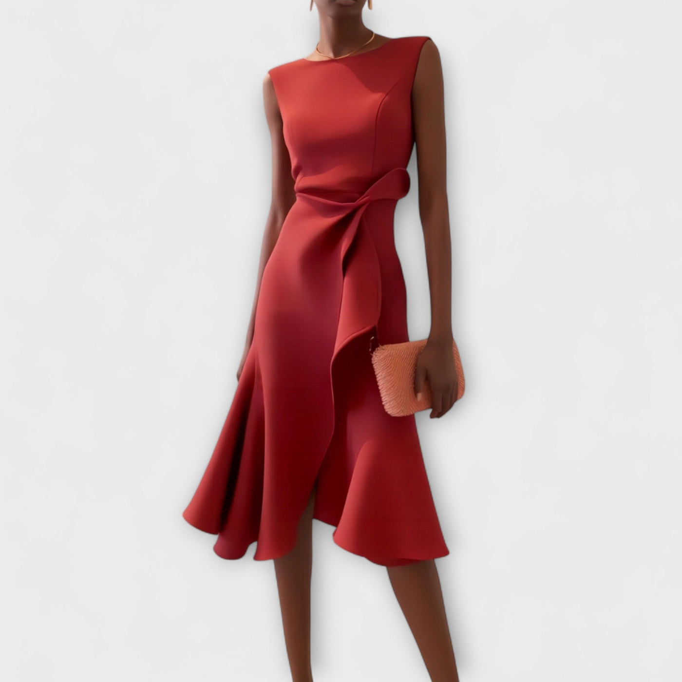 Victoire | Robe midi asymétrique drapée