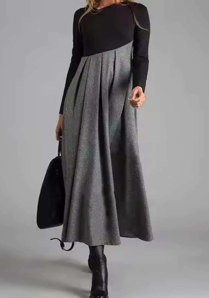 Sybille | Robe midi à blocs de couleur asymétriques
