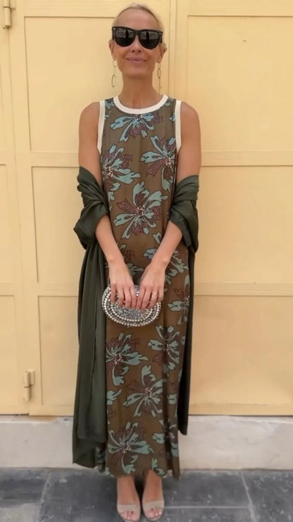 Gaëlle | Robe maxi avec châle assorti