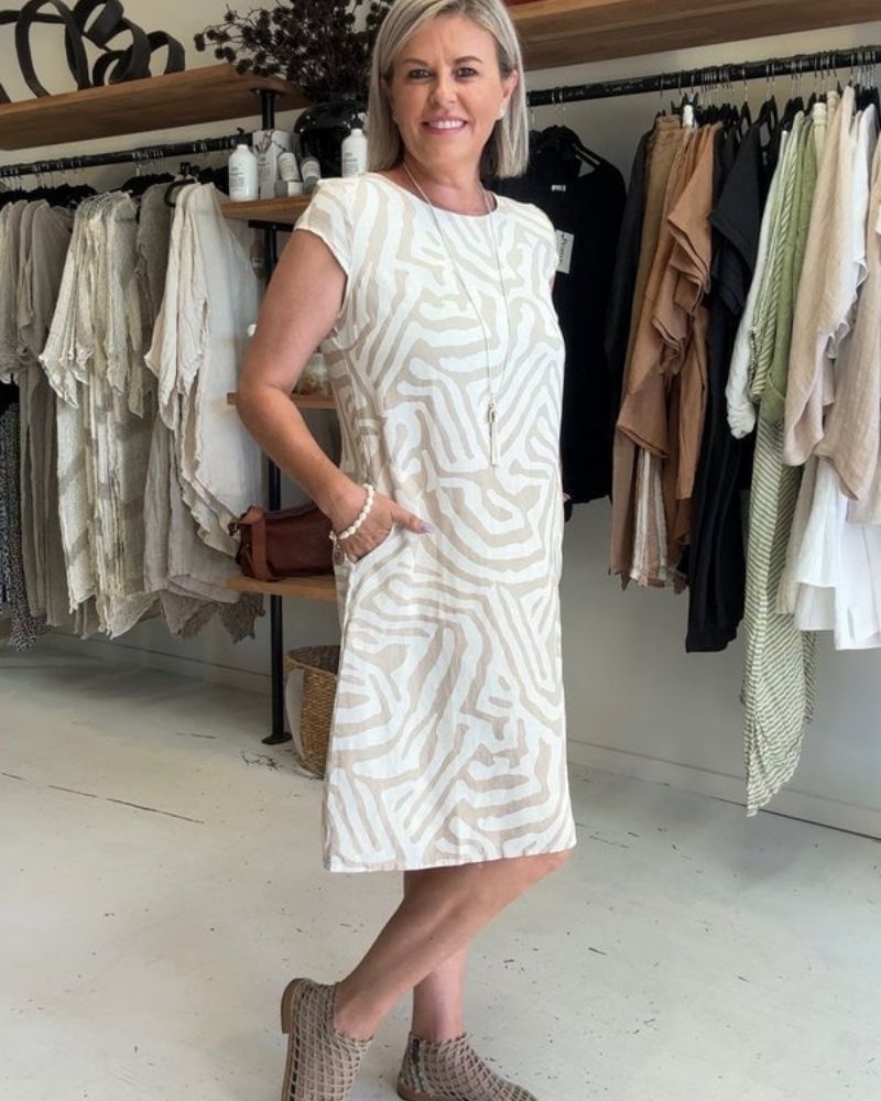 Thérèse | Robe midi à motif géométrique