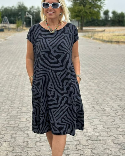 Thérèse | Robe midi à motif géométrique