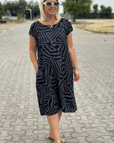 Thérèse | Robe midi à motif géométrique