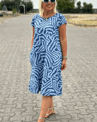 Thérèse | Robe midi à motif géométrique