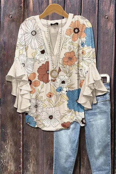 Viviane | Blouse fluide aux motifs botaniques
