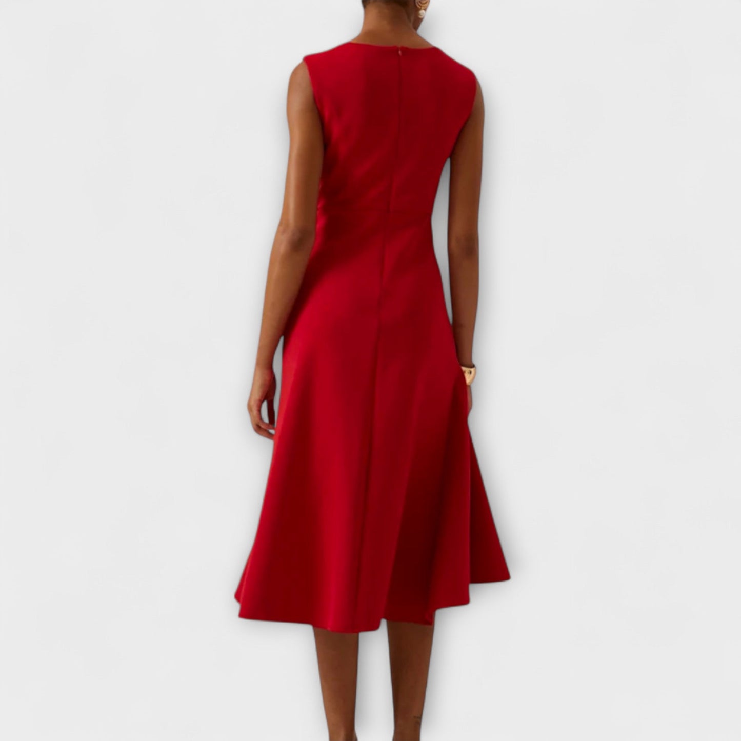 Victoire | Robe midi asymétrique drapée