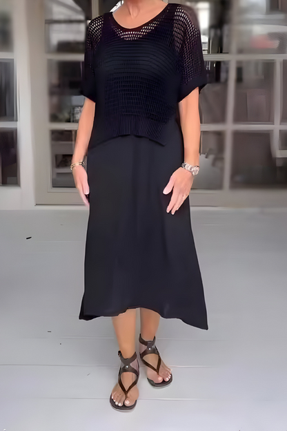 Blandine | Robe d’été maille & jupe fluide