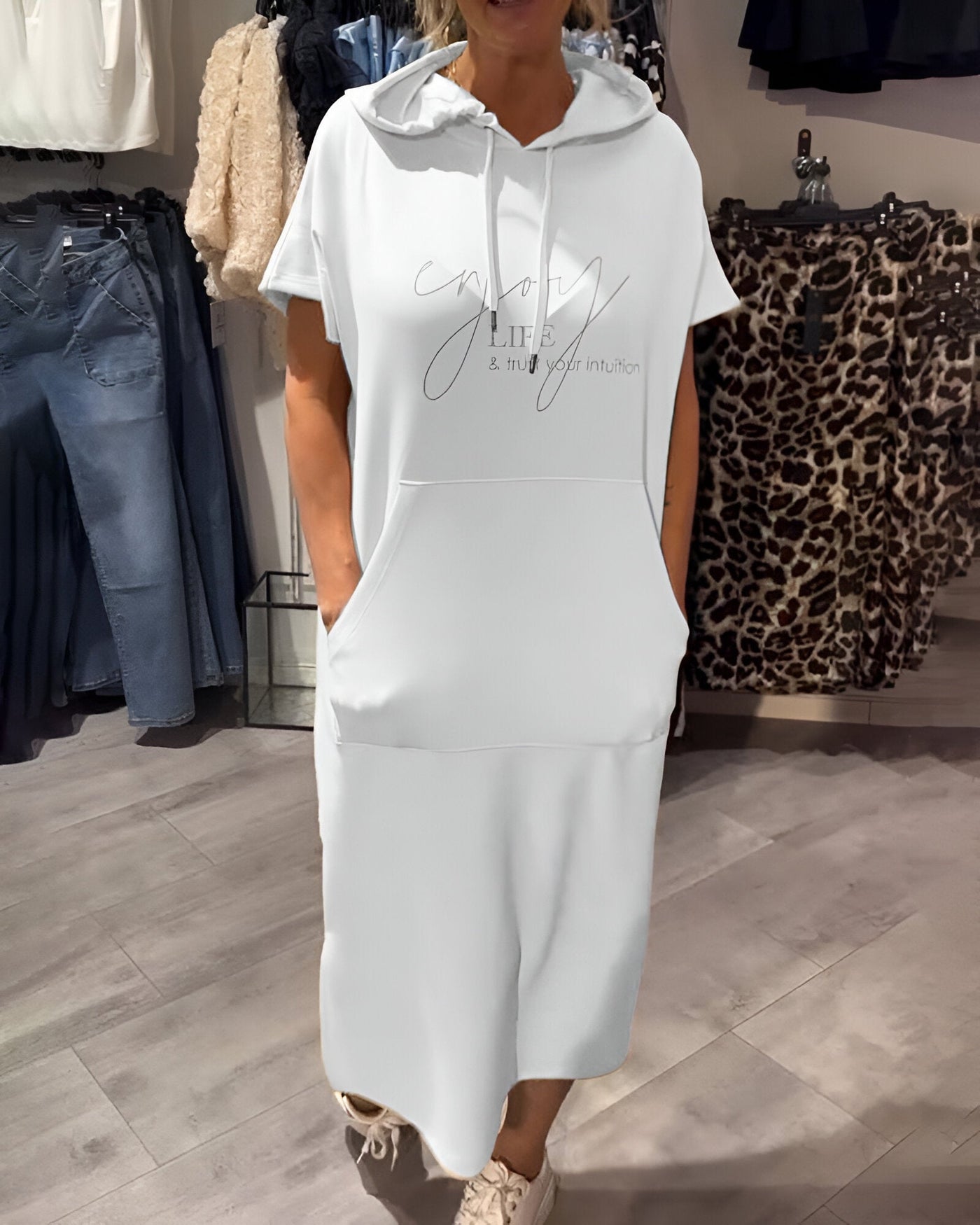 Sandrine | Robe sweat à capuche