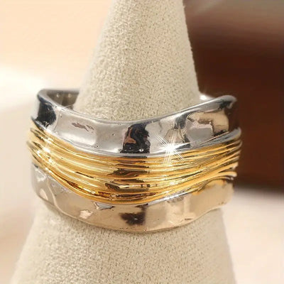 Bague bicolore argent et or