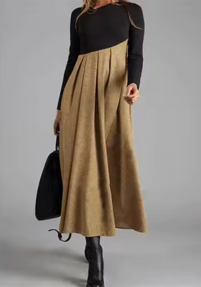Sybille | Robe midi à blocs de couleur asymétriques