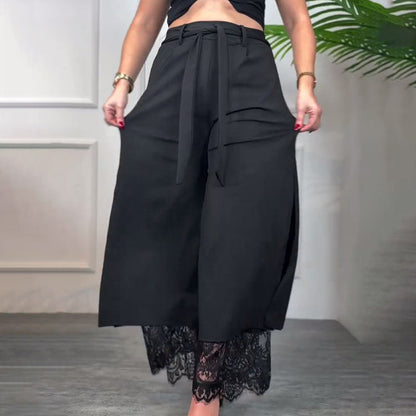 Angélique | Pantalon fluide dentelle chic