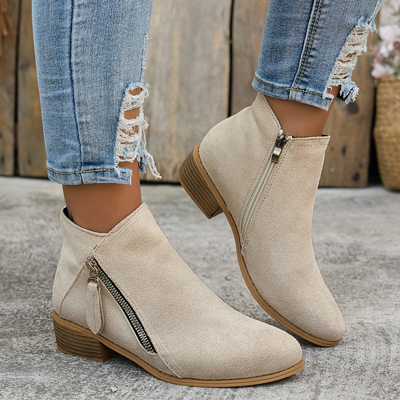Ivonne | Bottines décontractées avec fermeture éclair latérale