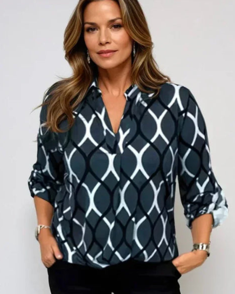 Charlène | Blouse à Coupe Ample et Motif Graphique