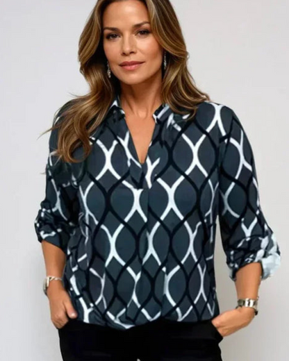 Charlène | Blouse à Coupe Ample et Motif Graphique