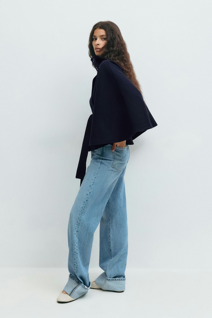 Alizée | Veste cape à ceinture