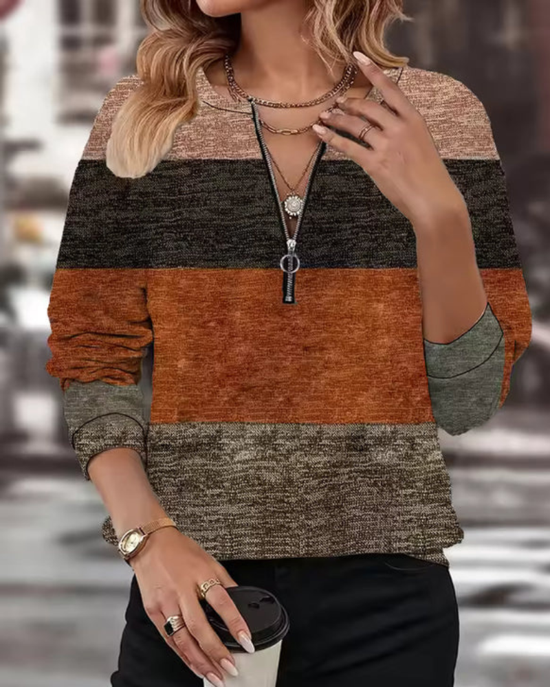 Marine | Pull rétro à blocs de couleur