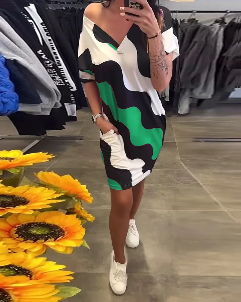 Garance | Robe fluide à imprimé vagues