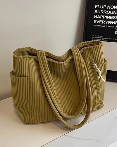 Noélie | Sac cabas côtelé à cordon tendance