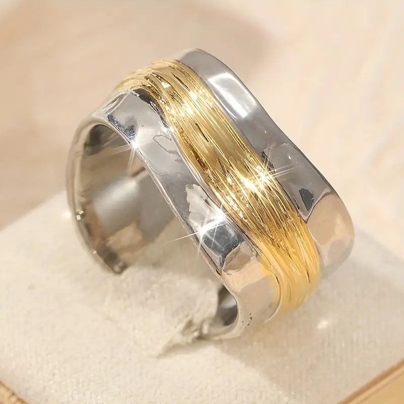 Bague bicolore argent et or