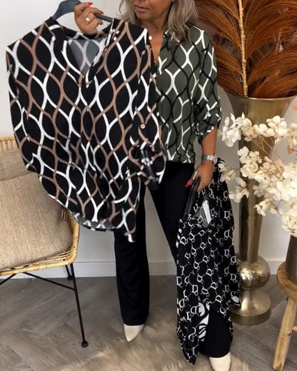 Charlène | Blouse à Coupe Ample et Motif Graphique