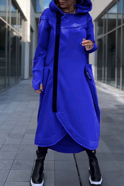 Clémence | Robe Asymétrique à Capuche à Manches Longues