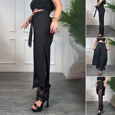 Angélique | Pantalon fluide dentelle chic
