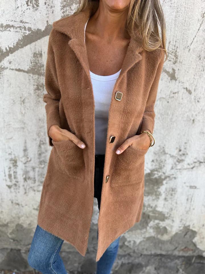Cassandre | Manteau en velours de longueur moyenne