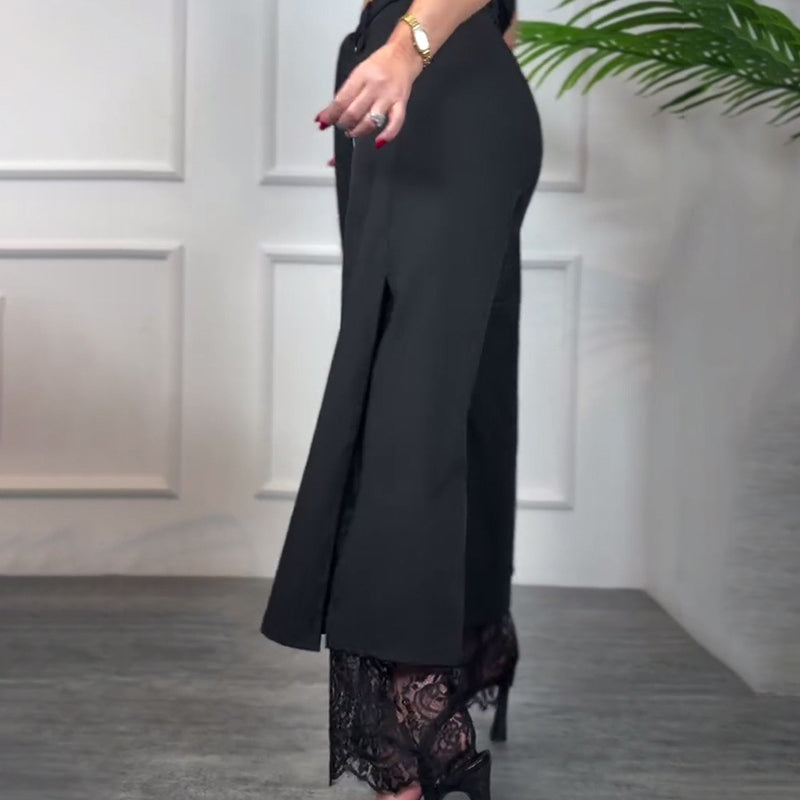 Angélique | Pantalon fluide dentelle chic