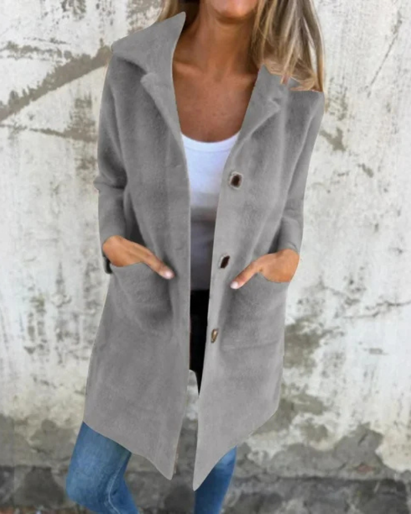 Cassandre | Manteau en velours de longueur moyenne