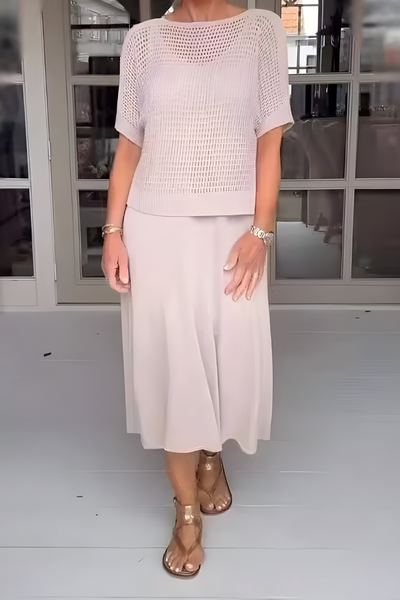 Blandine | Robe d’été maille & jupe fluide