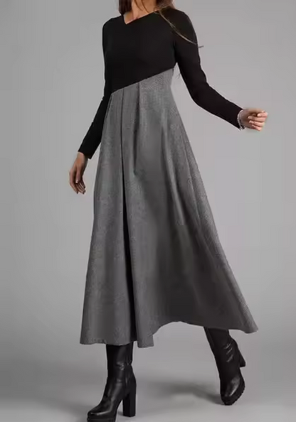 Sybille | Robe midi à blocs de couleur asymétriques