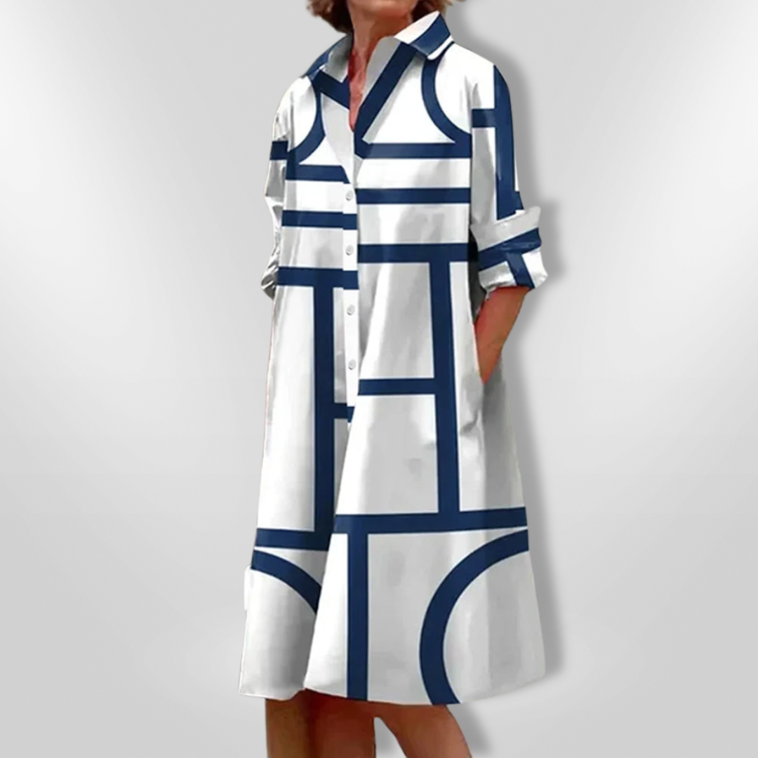 Séverine | Robe chemise fluide imprimé chic
