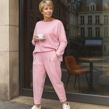 Léa | Ensemble deux-pièces avec haut à manches longues et pantalon ample