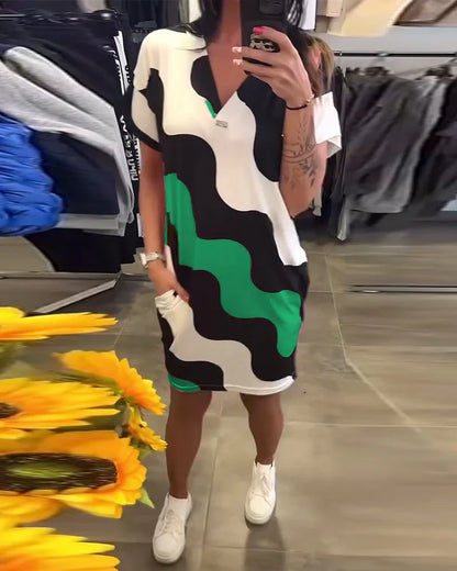 Garance | Robe fluide à imprimé vagues