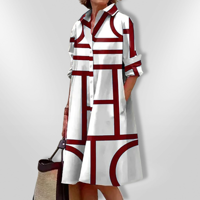 Séverine | Robe chemise fluide imprimé chic