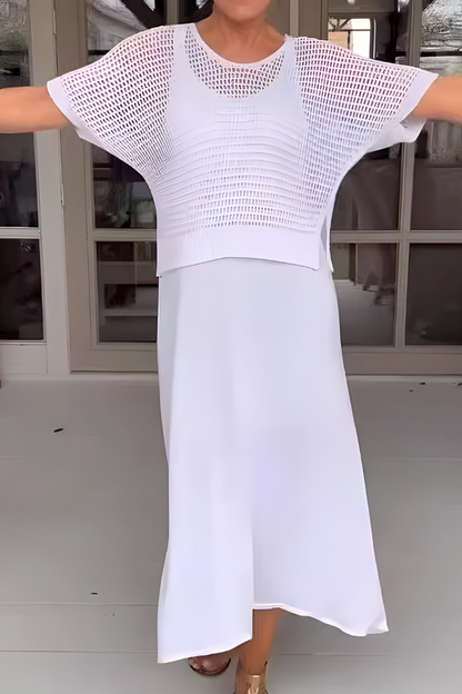 Blandine | Robe d’été maille & jupe fluide