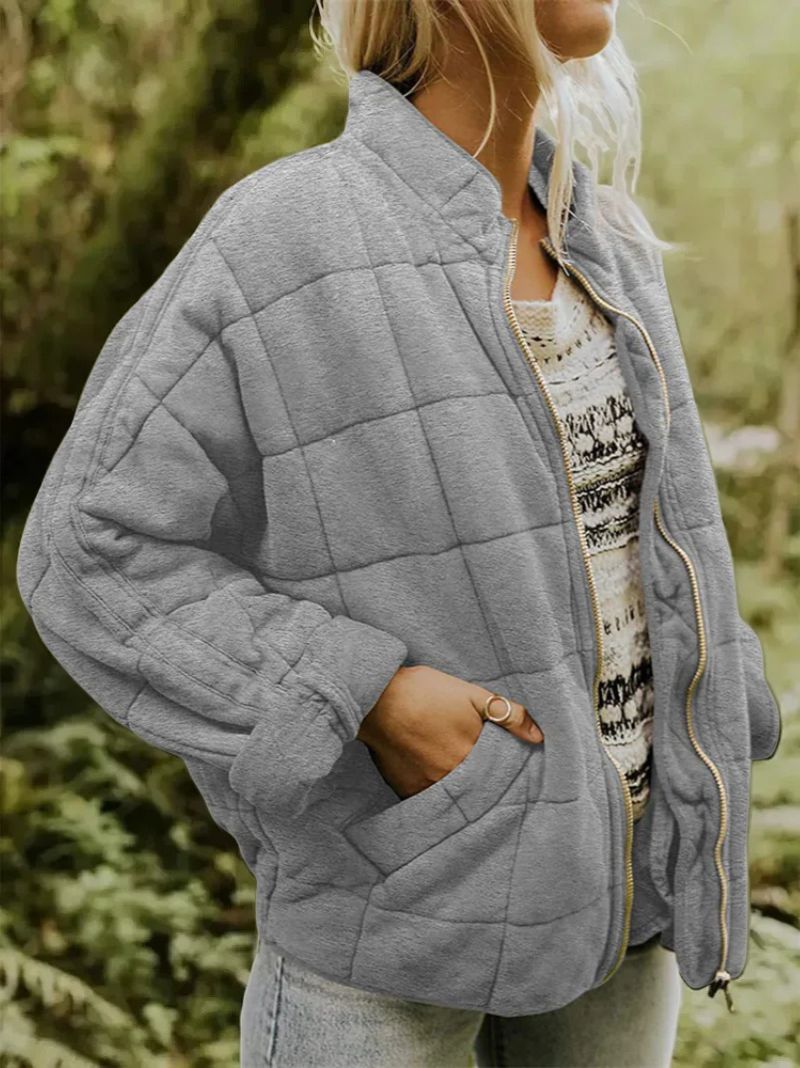 Éléonore | Veste Bomber Matelassée à Col Montant