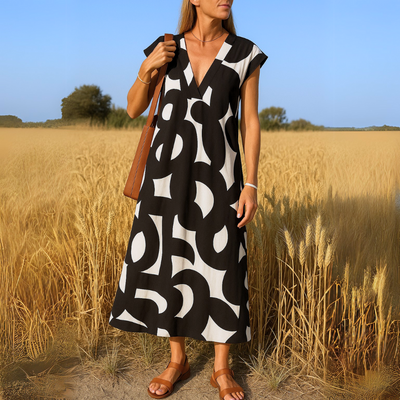 Geneviève | Robe longue fluide à col en V