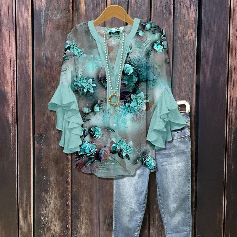 Viviane | Blouse fluide aux motifs botaniques