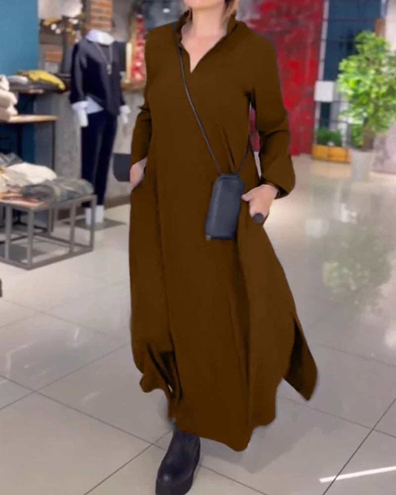 Colette | Robe longue fluide avec fentes latérales