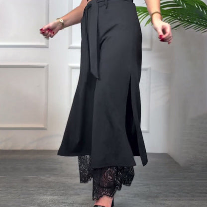 Angélique | Pantalon fluide dentelle chic